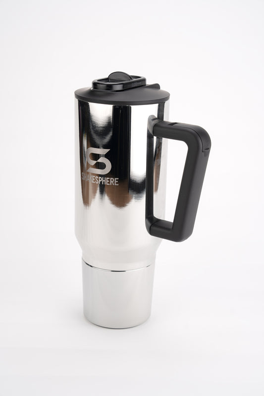 ShakeSphere® Go To Cup – 1000ml Double-Wall Thermal Storage Cup - Mirror Silver