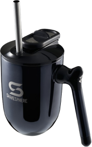 ShakeSphere Thermal Coffee Cup Steel Mirror Black