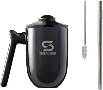 ShakeSphere Thermal Coffee Cup Steel Mirror Black