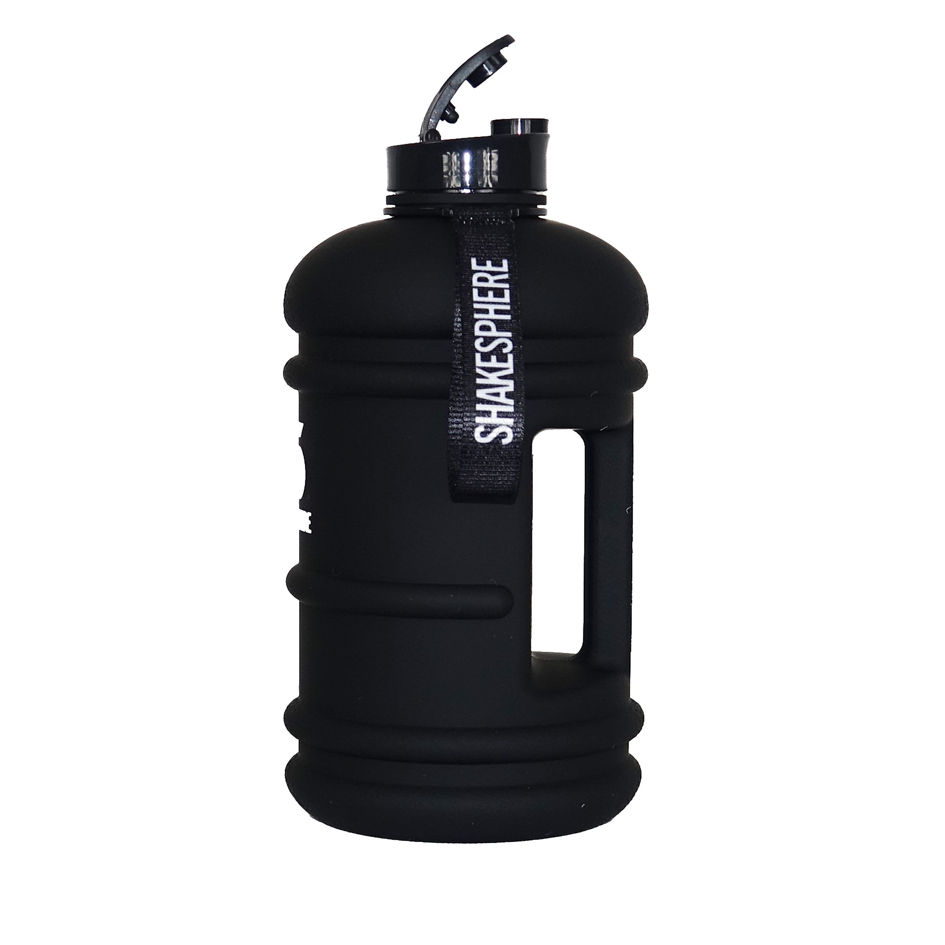 His & Hers Matte Black Water Bottles with White ShakeSphere Logo