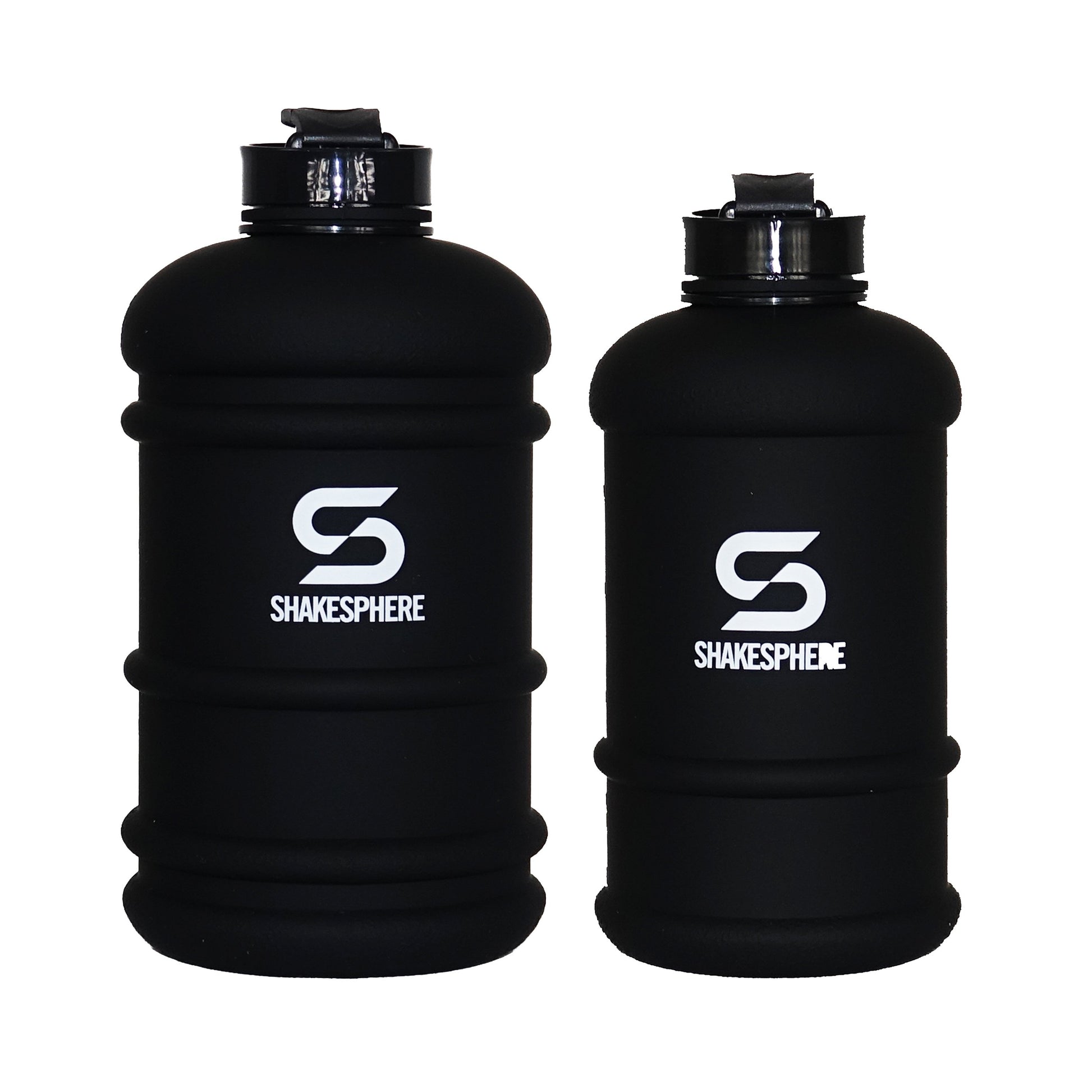 His & Hers Matte Black Water Bottles with White ShakeSphere Logo - ShakeSphere