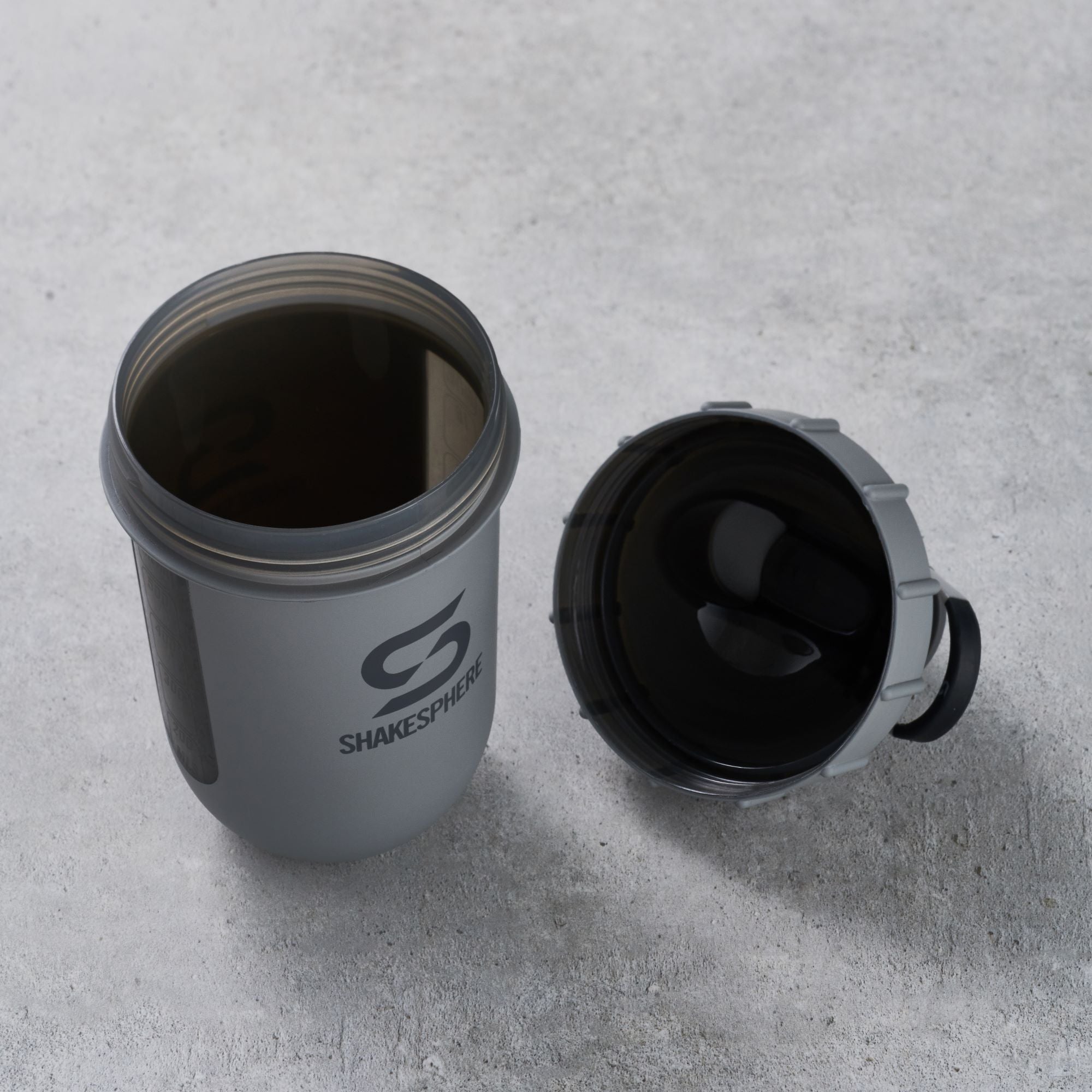 700mls ShakeSphere Tumbler View Matte Grey/Grey Logo/Black Window