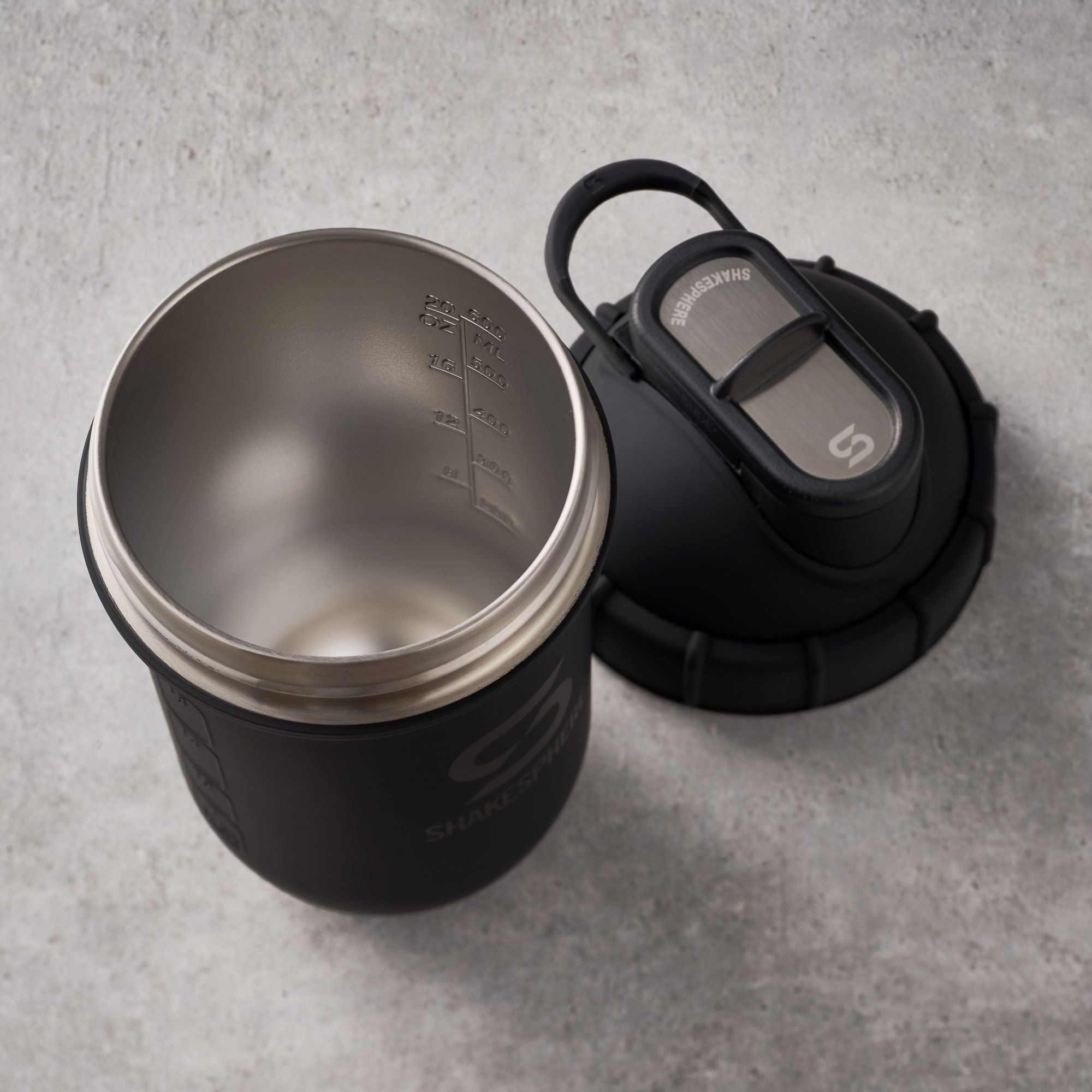 700mls ShakeSphere Tumbler Double Wall Steel Matte Black