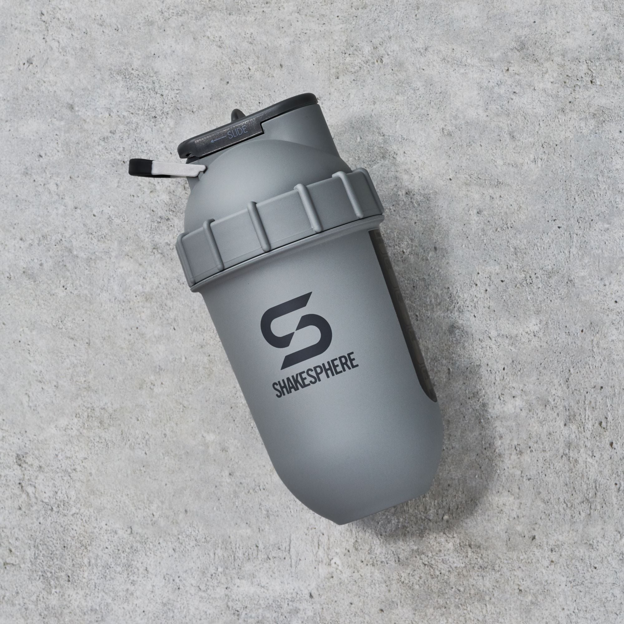 700mls ShakeSphere Tumbler View Matte Grey/Grey Logo/Black Window