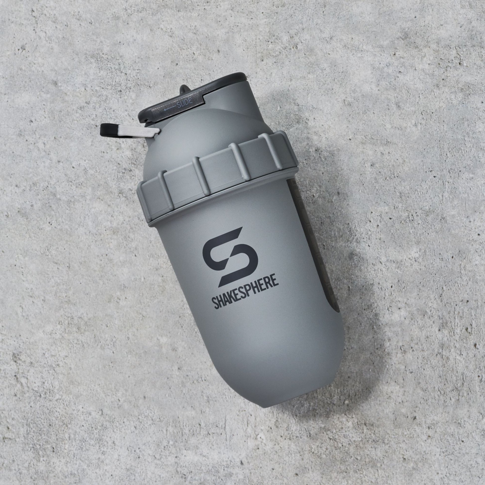 700mls ShakeSphere Tumbler View Matte Grey/Grey Logo/Black Window