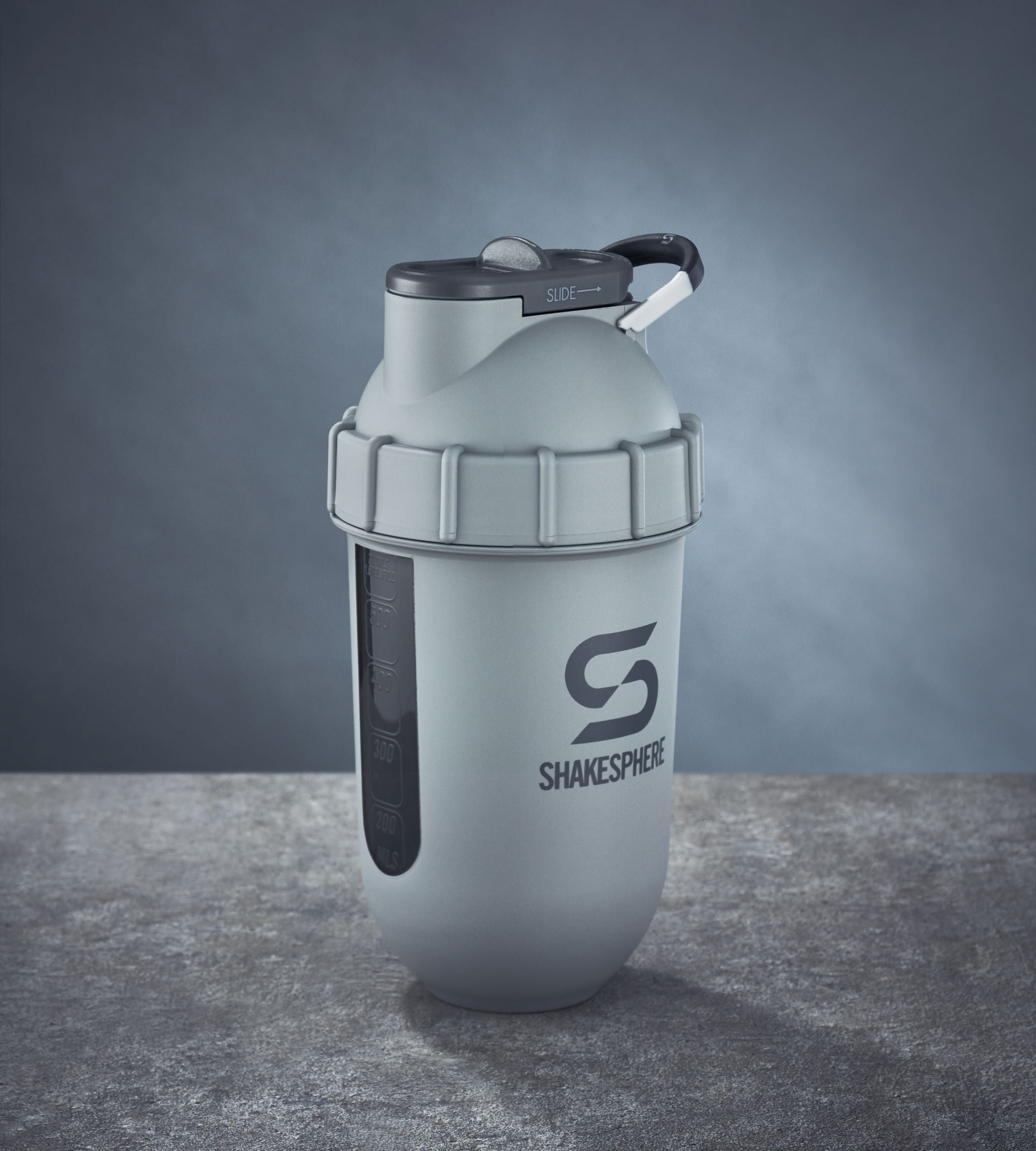 700mls ShakeSphere Tumbler View Matte Grey/Grey Logo/Black Window
