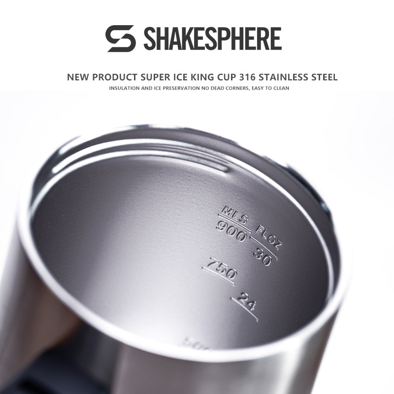 ShakeSphere® Go To Cup – 1000ml Double-Wall Thermal Storage Cup -Mirror Black