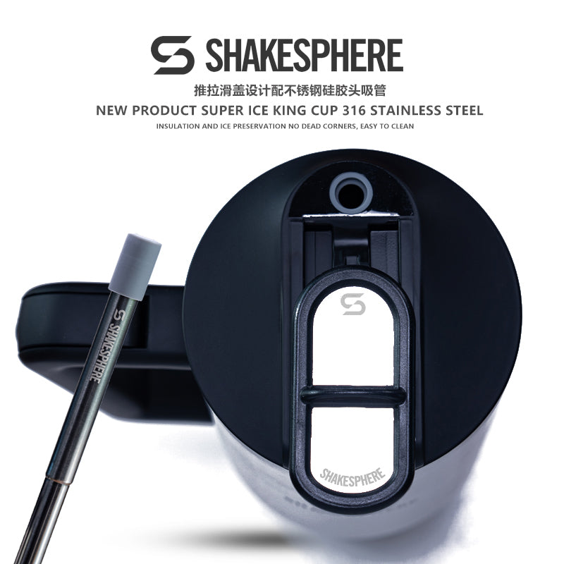 ShakeSphere® Go To Cup – 1000ml Double-Wall Thermal Storage Cup -Mirror Black