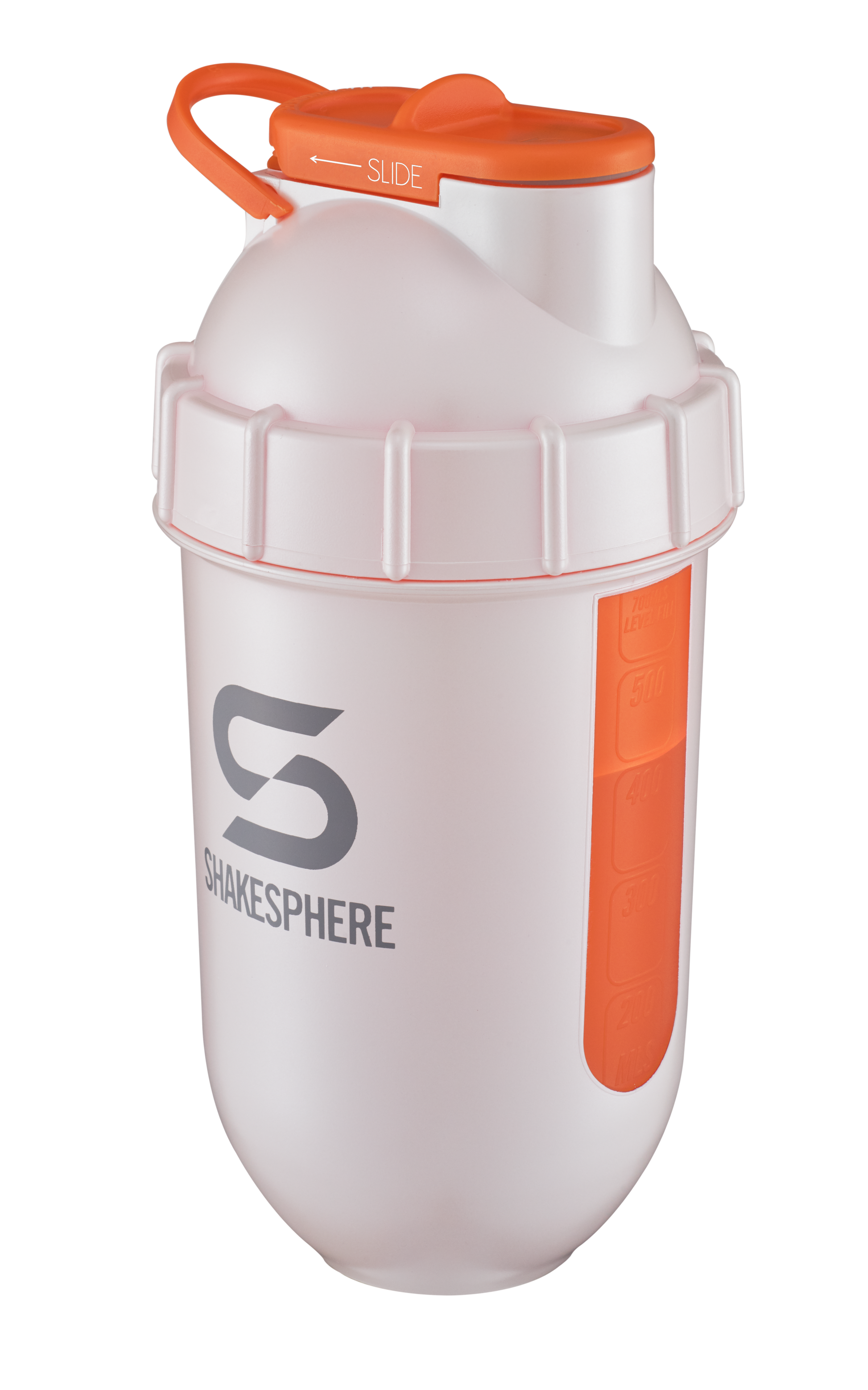 700mls ShakeSphere Tumbler View Pearl White/Orange Window