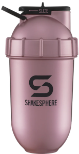 700mls ShakeSphere Tumbler View Rose Gold/Black Logo/Black Window