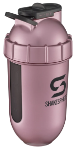 700mls ShakeSphere Tumbler View Rose Gold/Black Logo/Black Window