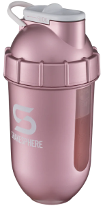 700mls ShakeSphere Tumbler View Rose Gold/White Logo/Clear Window