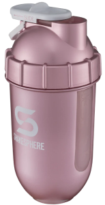 700mls ShakeSphere Tumbler View Rose Gold/White Logo/Clear Window