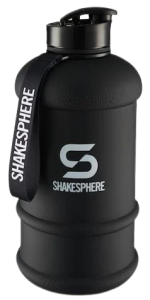 1.3L ShakeSphere Hydration Jug Matte Black/White Logo