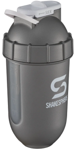 700mls ShakeSphere Tumbler View Gun Metal/White Logo/Clear Window