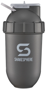 700mls ShakeSphere Tumbler View Gun Metal/White Logo/Clear Window