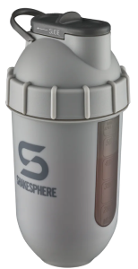 700mls ShakeSphere Tumbler View Matte Grey/Grey Logo/Black Window