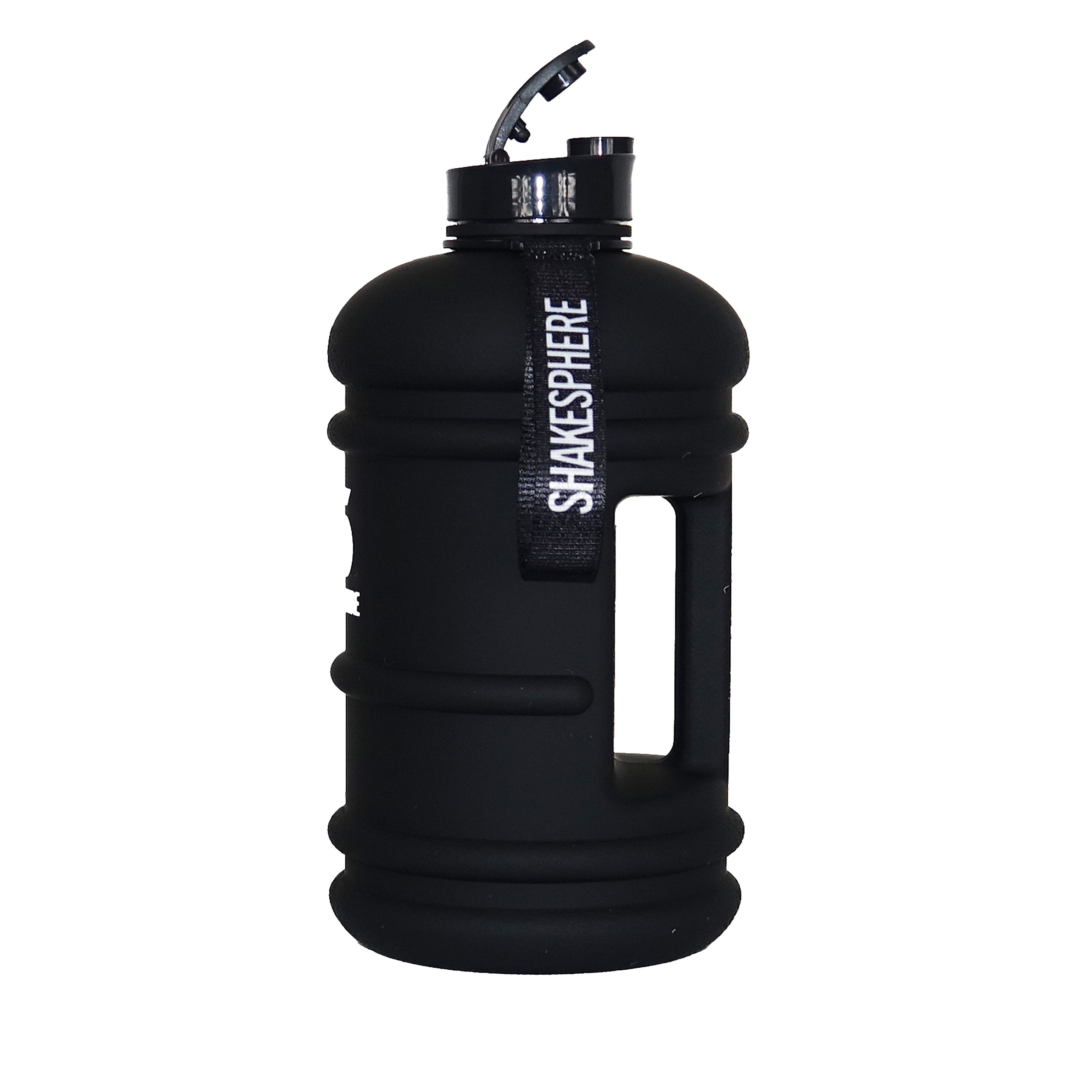 His & Hers Matte Black Water Bottles with White ShakeSphere Logo 