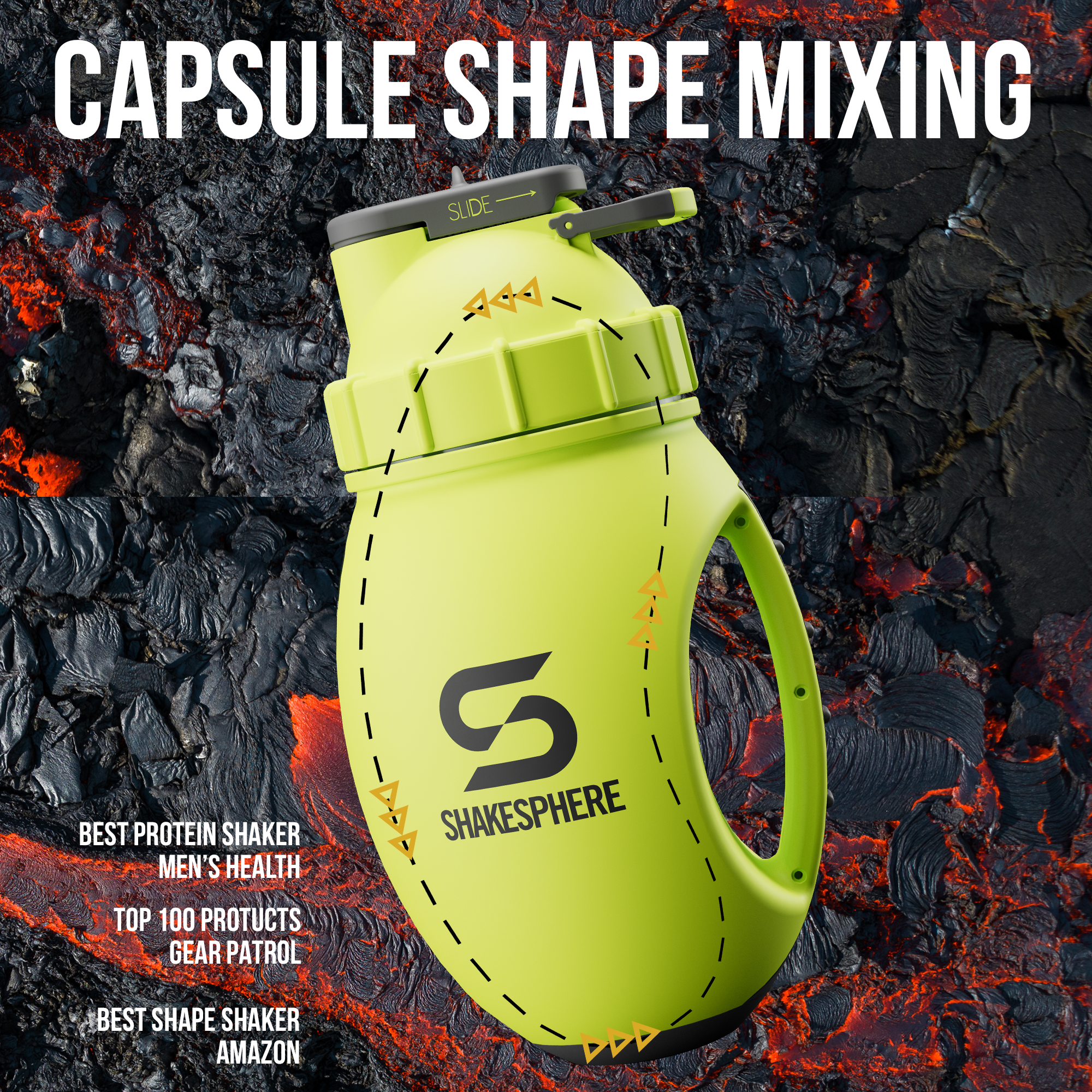 ShakeSphere Mixer Jug 1.3L / Fluorescent Yellow
